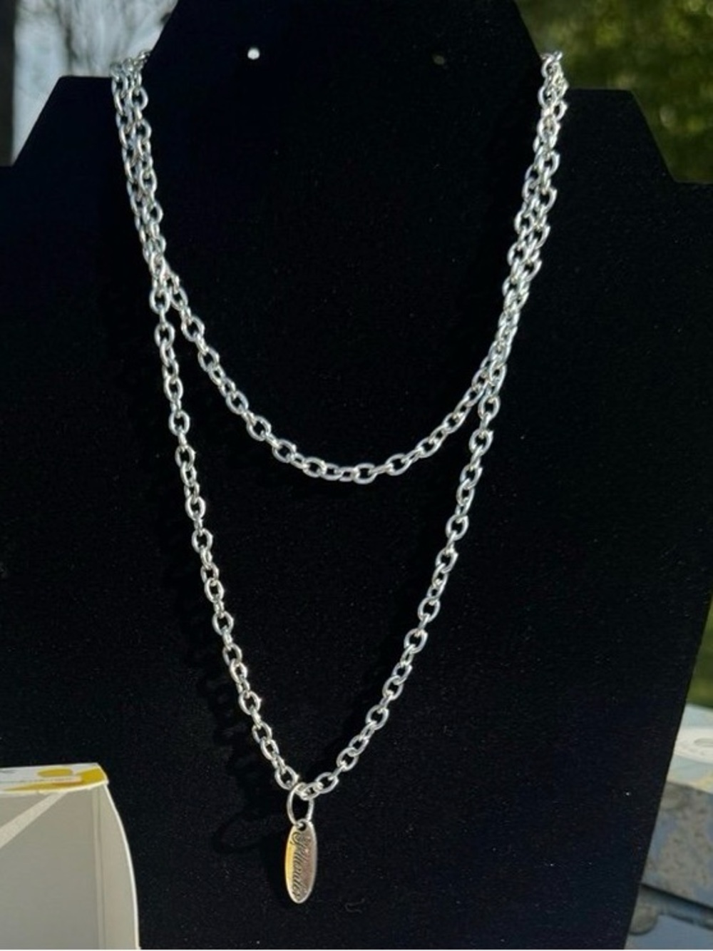 Plunder Design Silvie Silver Tone Necklace 30” Long NIB